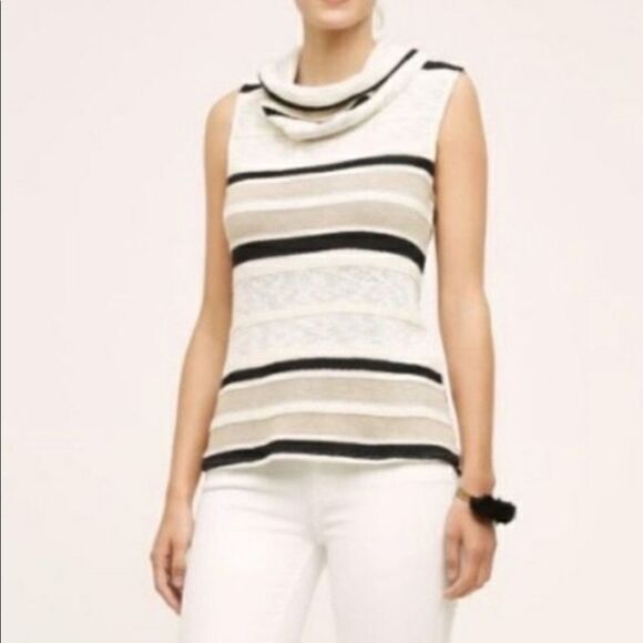 Anthropologie Tops - Anthropologie coastal Dolan striped cowl‎ neck sweater size small